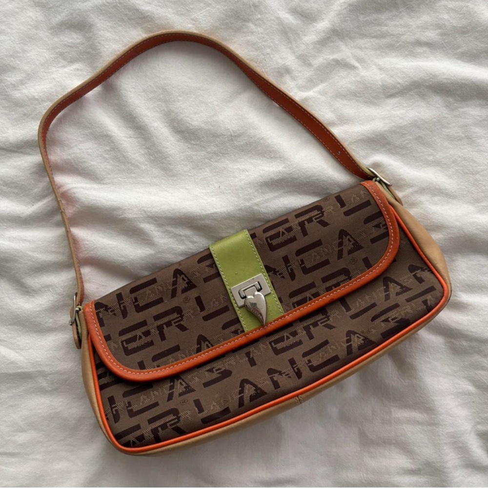 Brown and Green Shoulder Bag
